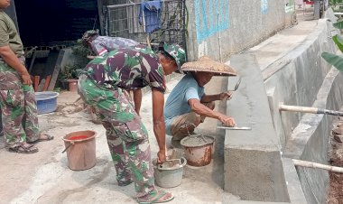 Giat Pengerjaan Turab di TMMD 121 Kodim Depok  Mencapai 95 Persen