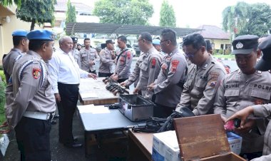 Antisipasi Penyalahgunaan Senjata Api, Polres Pekalongan Gelar Pemeriksaan Senpi