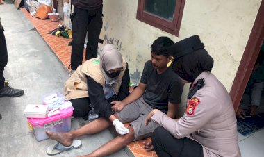 Kapolsek Tambun Selatan Berikan Trauma Healing Korban Kecelakaan Tower BTS