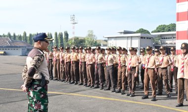 Bentuk Generasi Muda Disiplin dan Berkarakter, Lanud Husein Sastranegara Gelar Pelatihan Baris-Berbaris Anggota Pramuka Saka Dirgantara