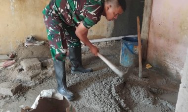 Semangat Anggota Satgas TMMD Ke-124 Kodim 0508/Depok di Hari Ketujuh Mengerjakan Pembangunan Fisik