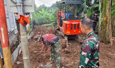 TMMD Ke-124 Depok Percepat Pembangunan Drainase dan RTLH Setelah Menyelesaikan Pengecoran Jalan
