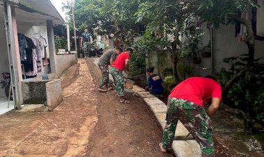 Betonisasi Jalan, Penataan Drainase dan RTLH di TMMD Ke-124 Kodim 0508/Depok Dukung Kemajuan Wilayah