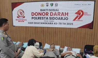 Polresta Sidoarjo Gelar Baksos Donor Darah Menuju Perayaan HUT Bhayangkara