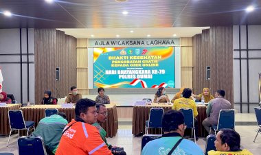 Sambut HUT Bhayangkara, Polres Dumai Beri Pengobatan Gratis hingga Sembako untuk Pengemudi Ojol