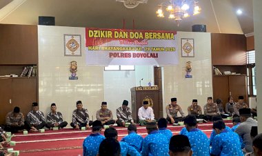 Dzikir dan Doa Bersama Mempererat Semangat Bhayangkara ke-79 di Polres Boyolali