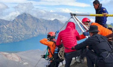 Tim SAR Gabungan Hadapi Medan Ekstrem dalam Misi Penyelamatan Pendaki Asal Brasil di Rinjani
