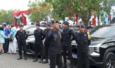 Brimob Polda Metro Jaya Laksanakan Pelayanan Apel Akbar Kebangsaan Buruh Indonesia di Cikarang