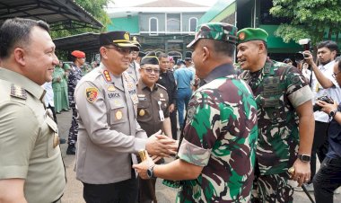 Kapolres Metro Jakarta Utara Hadiri Kunjungan Kerja Danrem 0502/Wkr Bersama Forkopimko di Kodim 0502/JU