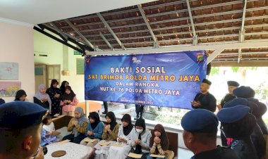Brimob Polda Metro Jaya Salurkan Bantuan untuk Panti Asuhan Putra Setia, Kramat Sentiong