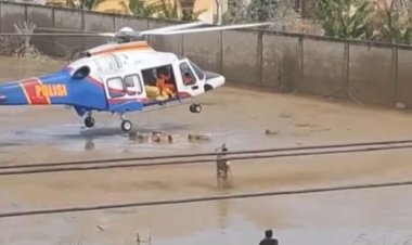 Meski Dengan Risiko Pendaratan, Helikopter Poludara Baharkam Polri Berhasil Dropping Logistik Bantuan ke Aceh Tamiang