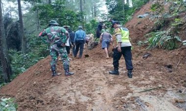 Polisi Turun Tangan, Longsor di Lebakbarang Tak Lumpuhkan Akses Antar Desa