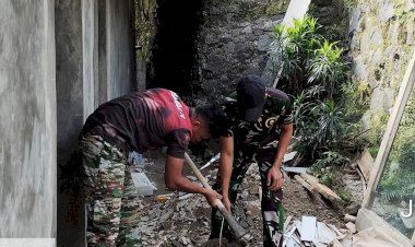Hari ke-19 TMMD Kodim 0508/Depok, Rehab Rumah Warga Cilodong Tembus 70 Persen