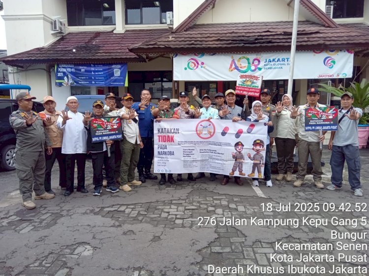 Tiga Pilar Kelurahan Bungur Gelar Sosialisasi Bahaya Narkoba di RW 02, Kecamatan Senen