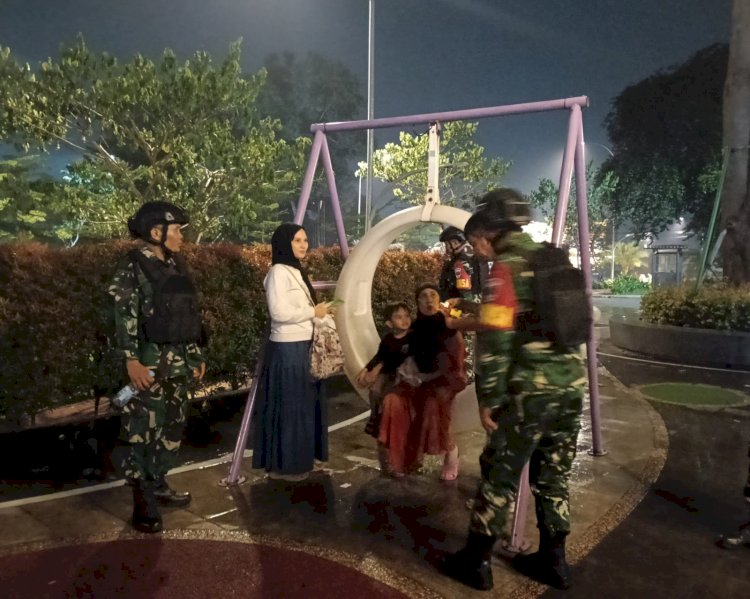Tingkatkan Keamanan, Personel Koramil 05/Sawangan Sisir BSSN, PLN, dan RSUD Menggunakan Randis Taktis
