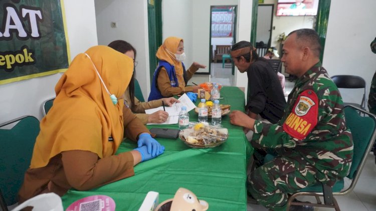 Perkuat Kepedulian terhadap Kesehatan, Koramil 06/Cimanggis Kolaborasi dengan Puskesmas Cimanggis